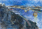 <em>Night View, Upper Manhattan, <br />
    </em>2017 Craypas   7" x 10"